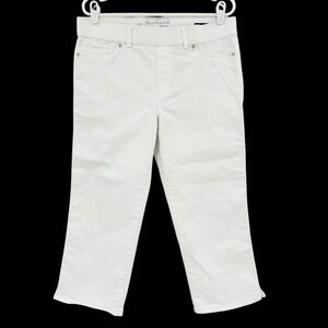 Gloria Vanderbilt Women's Shape Effect Pull-on Stretch White Capri Jeans Size 12